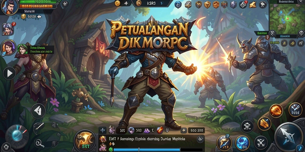 Tangkapan layar permainan 5RT memperlihatkan pertempuran seru dalam dunia MMORPG.