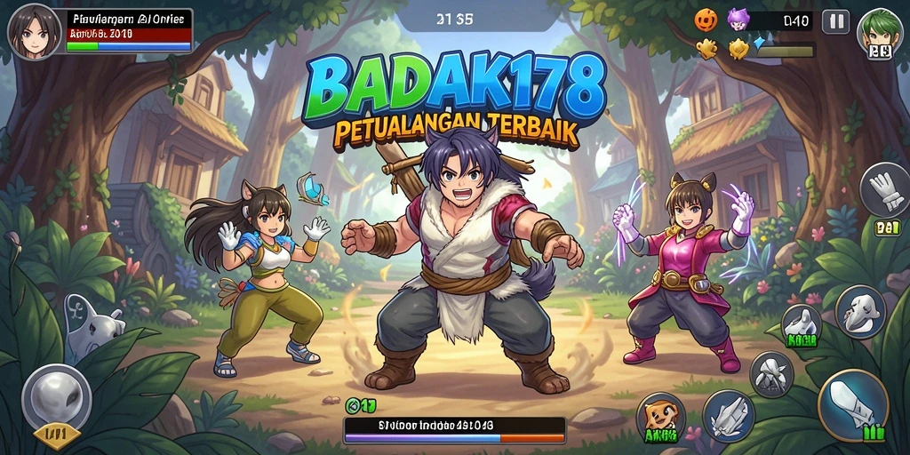 Gameplay BADAK178 menampilkan karakter Anime yang sedang bertarung dengan efek visual menakjubkan.