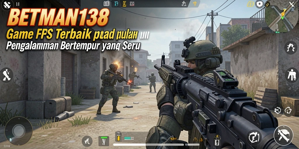 Tangkapan layar BETMAN138 menampilkan pertempuran intens dalam game FPS.