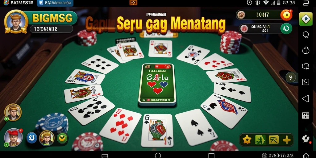 Screenshot gameplay seru BIGMSG yang menunjukkan momen menegangkan dalam Gaple.