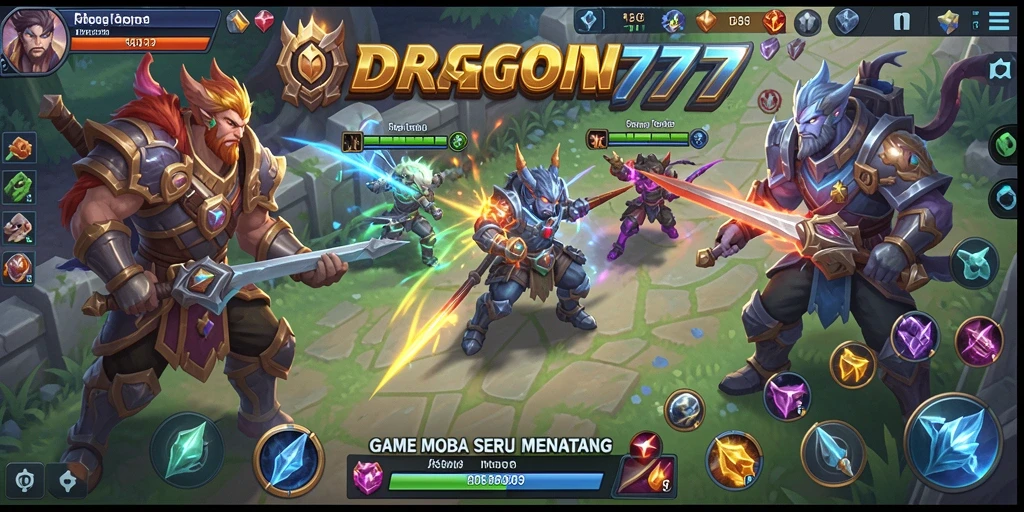 Tangkapan layar gameplay seru dari DRAGON777 yang menunjukkan aksi pertempuran.