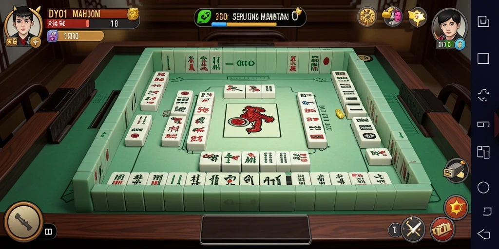 Tampilan gameplay seru DYO1 yang menantang pemain Mahjong.