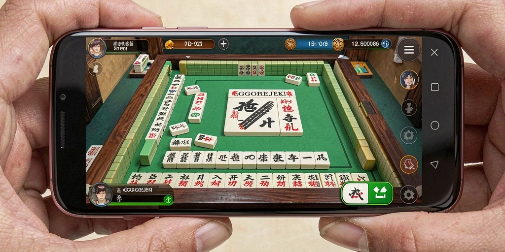 Screenshot gameplay GOGOREJEKI menampilkan keseruan permainan Mahjong.