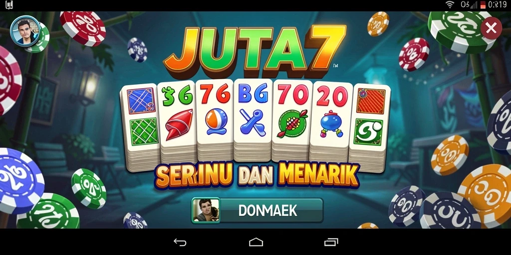Screenshot utama JUTA7 menampilkan gameplay domino yang seru dan interaktif.