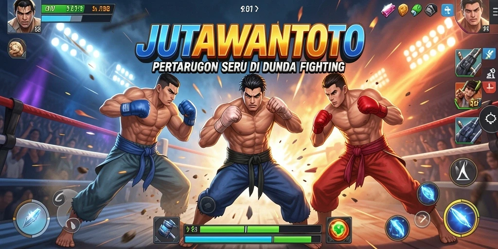 Gameplay JUTAWANTOTO dengan pertarungan seru dan karakter unik.