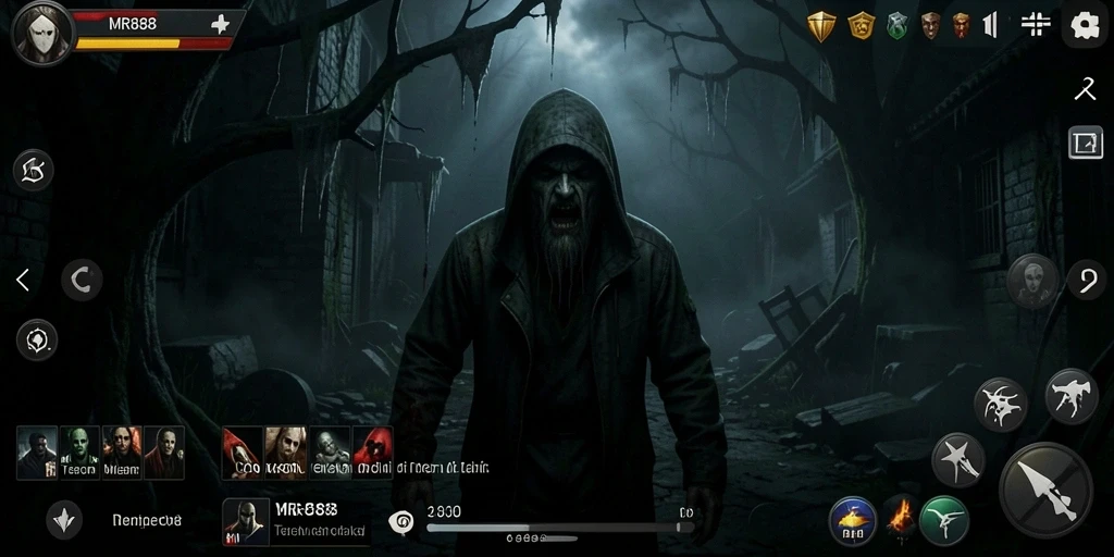 Tampilan gameplay MR888 yang menegangkan dan mencekam.