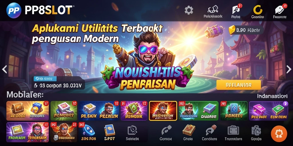 Tampilan utama PP8SLOT dengan berbagai fitur utilitas