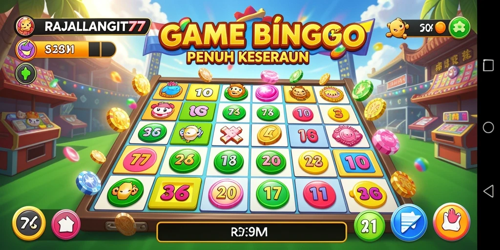 Tampilan gameplay bingo yang mengasyikkan di RAJALANGIT77.