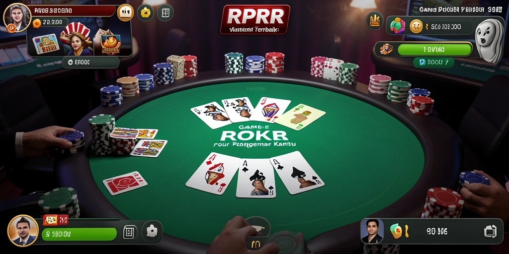 Tampilan gameplay RPRR yang menarik dan dinamis dalam permainan Poker.