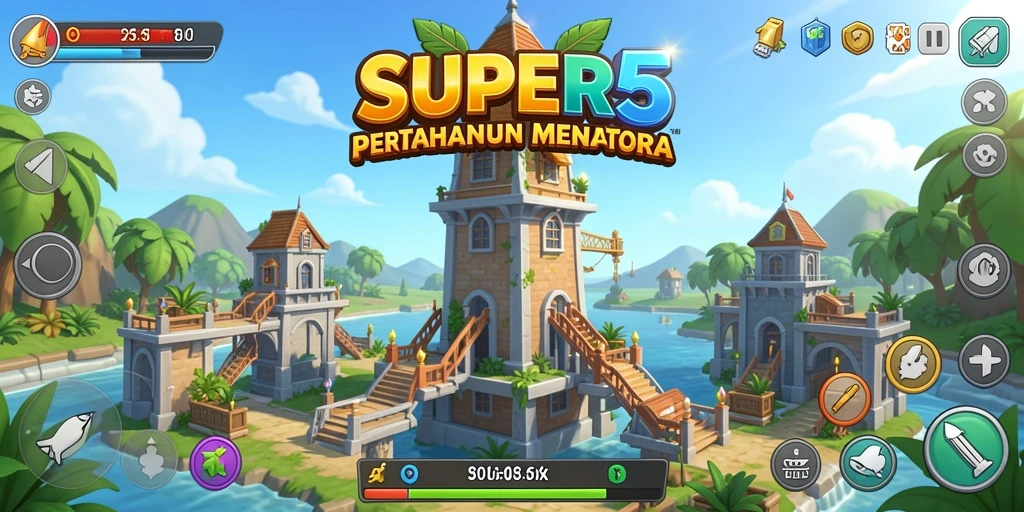 Tampilan gameplay SUPER5 yang mendebarkan dan menantang.