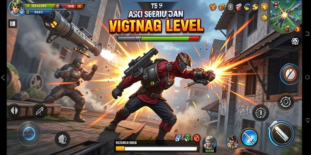 Screenshot utama T6 menunjukkan aksi seru karakter dalam pertempuran.