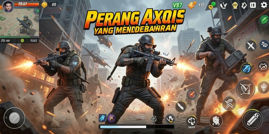 Tampilan gameplay V87 yang mendebarkan dan penuh aksi.